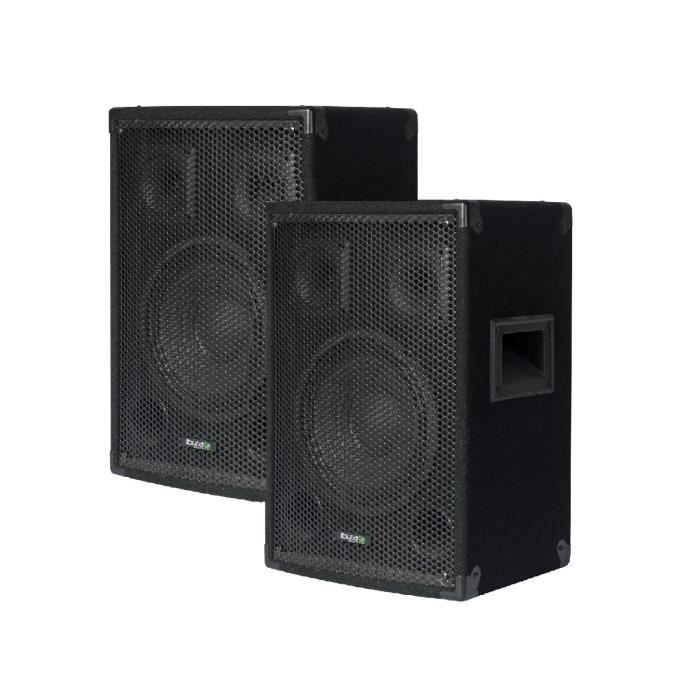 Pack sono découverte 600W total + Ampli PLS1250 + 2 haut-parleurs 300W PA DJ SONO MIX LED LIGHT soirée Familiale Bar Club Maison