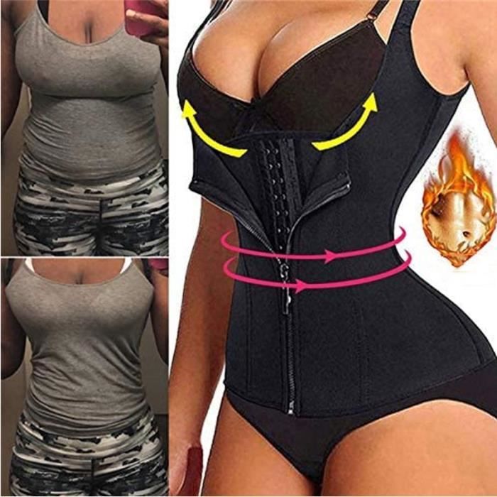 Ceinture de Sudation Femme,Réglable Ceinture Abdominale Zip,muscu