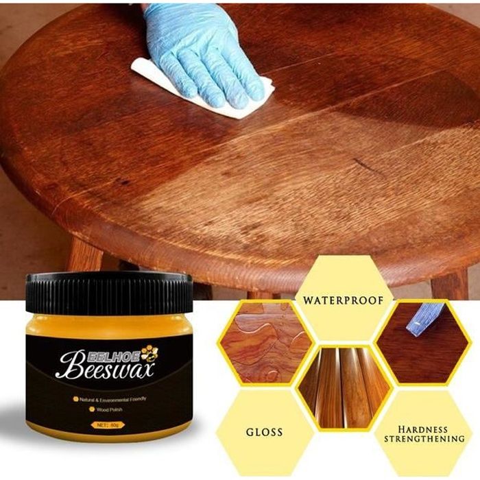 Cire à polir en bois de cire d'abeille naturelle,imperméable,anti