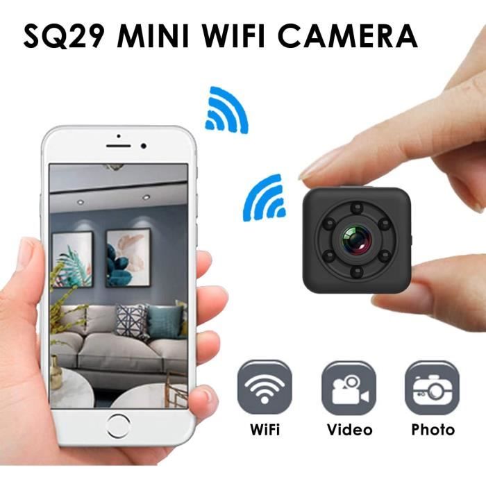 iBàste Mini caméras Espion cachées Petite caméra de Surveillance de sécurité à Domicile sans Fil 1080P HD avec enregistreur vidéo avec capteur de Vision Nocturne 
