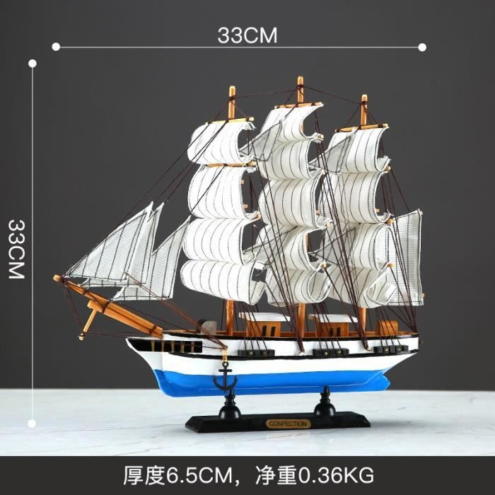 Modèle de voilier en bois Méditerranéen Navire de voile Table de navire