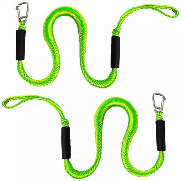 2 Cordons Élastiques Amarrage Bateau 4 Pieds - CorÉlastique Latex Avec PVC Pour Mouillage, Kayak, Ponton