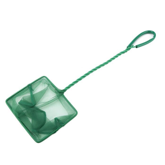 yosoo épuisette de pêche filet d'atterrissage de pêche pour aquarium carré vert portable, objets flottants, outils propres, 6