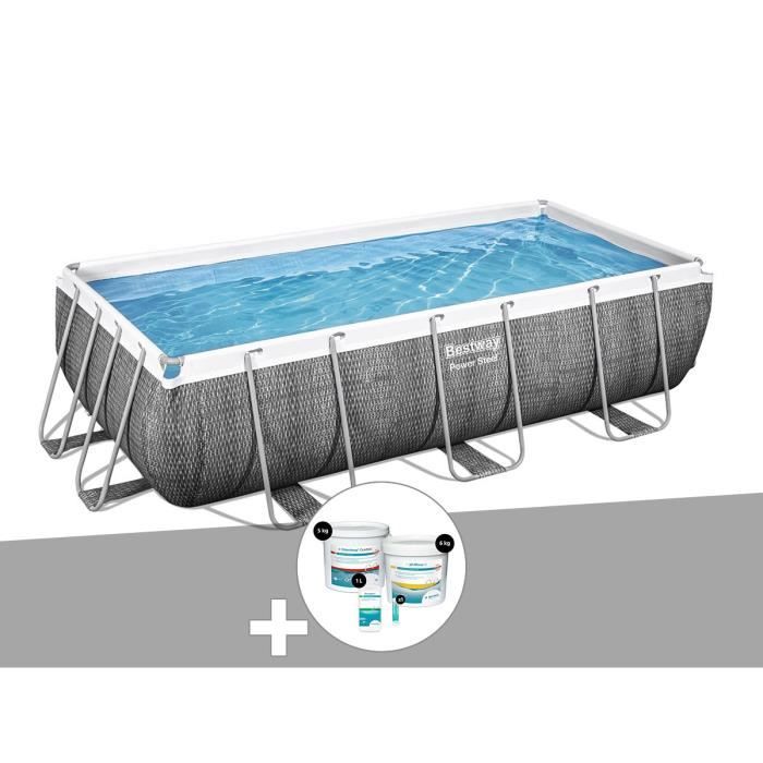 Kit piscine tubulaire rectangulaire Bestway Power Steel 4,04 x 2,01 x 1,00  m + Kit de traitement au chlore - Cdiscount Jardin