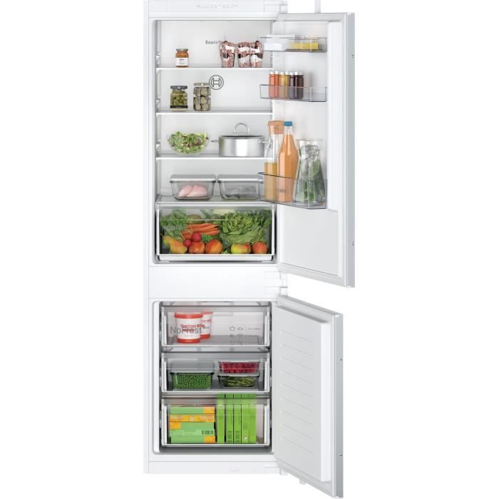 Réfrigérateur combiné - BOSCH SER2 - KIN86NSE0 - 2 portes - Intégrable - 260 L (184 L + 76 L) - H177,2 x L54,1 x P54,8 cm