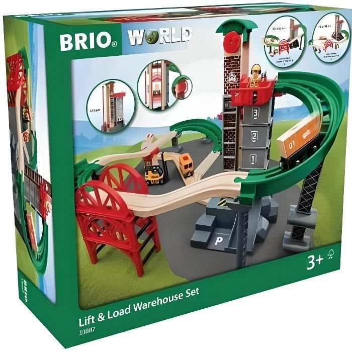 BRIO World Grand Circuit Plateforme Multimodale - Coffret 32 pièces - Circuit de train en bois - Rav