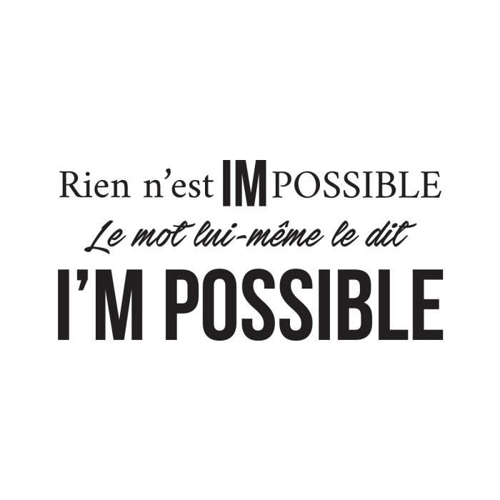 Stickers Adhesif Mural Rien N Est Impossible 80x38cm Cdiscount Maison Stickers Adhesif Mural Rien N Est Impossible 80x38cm Cdiscount Maison