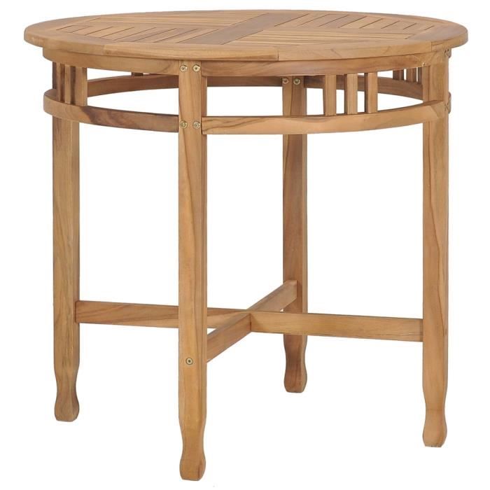 mange-debout - table de bar - table haute - table de bar ø 80 cm bois de teck solide  - dio7380740248874