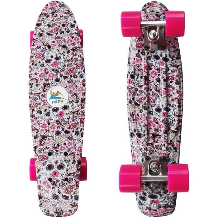Skateboard Gris Noir Simple Skate 80x20 cm 7 Couches en Bois d'érable avec Roulements ABEC-7 Longboard Ado Skateboards Adulte Skate Board Enfant Débutants Fille Garçons Skeatbord