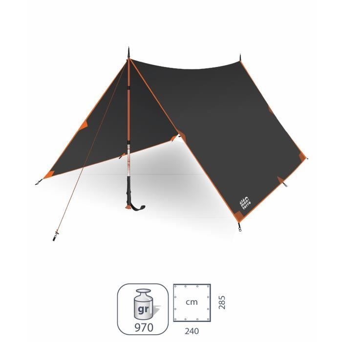Tarp / abri Élémenterre Tompkins - anthracite - 240x285 cm