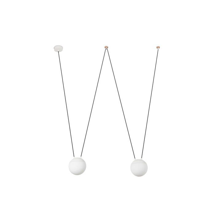 Suspension Mine 2 Lampes 40W + Câble 4m Blanc Suspension Mine 2 Lampes 40W + Câble 4m Blanc
