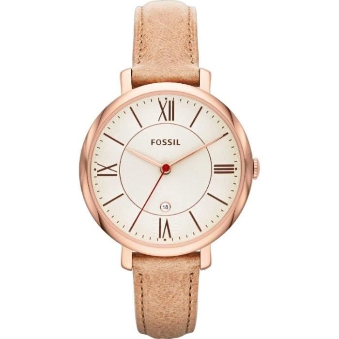 FOSSIL Montre Femme  Jacqueline ES3487 Bracelet en cuir camel