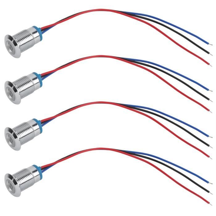 EJ.life Lumière indicatrice étanche 4 Ensemble Indicateur LED Lumière de Signal 2 Couleurs Anode EJ.life Lumière indicatrice étanche 4 Ensemble Indicateur LED Lumière de Signal 2 Couleurs Anode