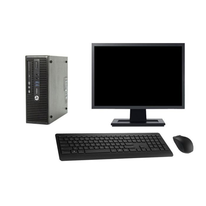 PC HP 400 G3 SFF Ecran 22 Intel G4400 RAM 16Go Disque 1To Windows 10 Wifi