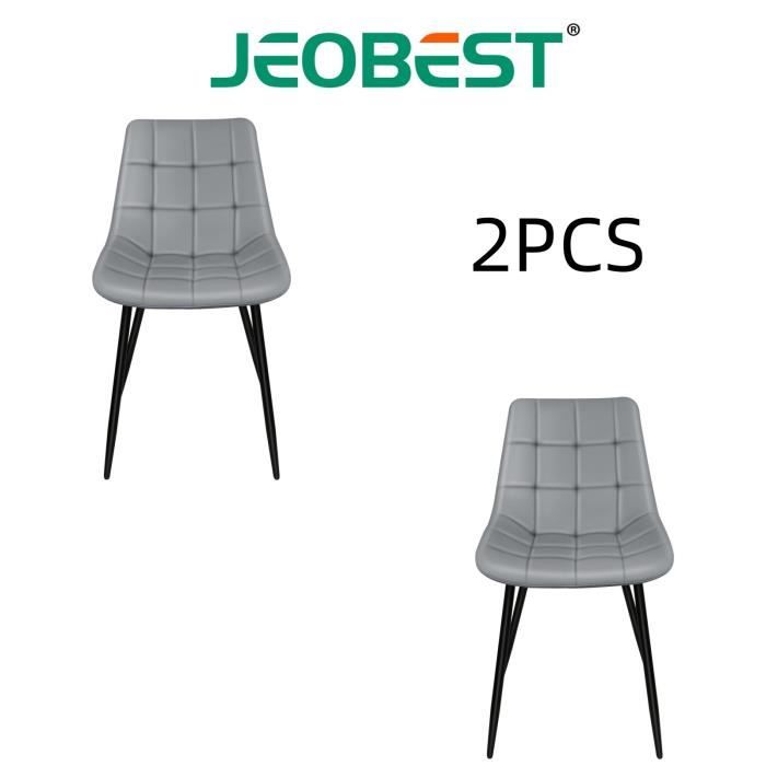 JEOBEST. Meuble Style Scandinave Lot de 2 Salle à Manger chaises dappoint en PU Dossier Pieds en métal pour Cuisine Salon