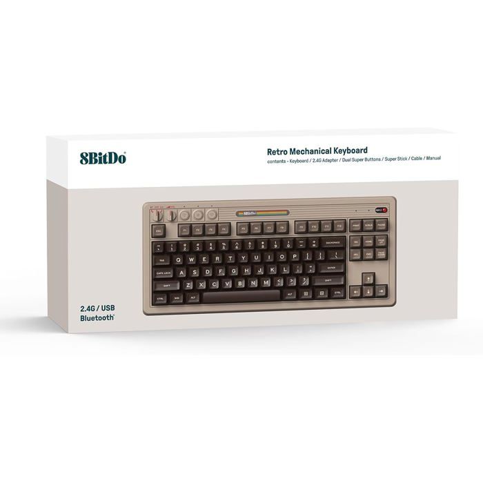 8BitDo Retro Mechanical Keyboard C64 Edition Clavier Qwerty 87 touches DISPOSITION ISO / ISO LAYOUT Neuf - vue 4