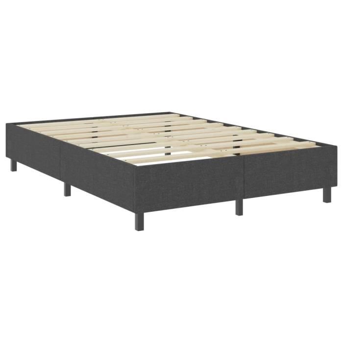Sommier tapissier - YINGMSHOP - Gris Tissu - 160 x 200 cm - MDF et métal