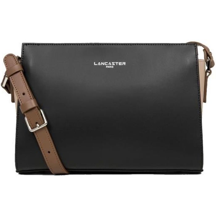 Sac Lancaster cuir porte travers ref 38649 Noir Nude Vison 26 17 7 Cdiscount Bagagerie Maroquinerie
