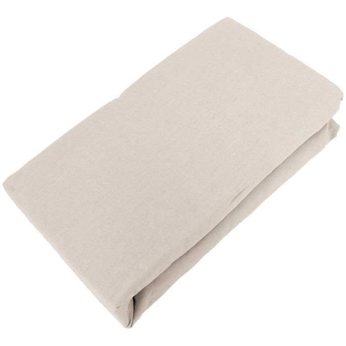 Drap housse PALACE pur coton lavé 140x190 cm bonnet 35 cm uni beige naturel