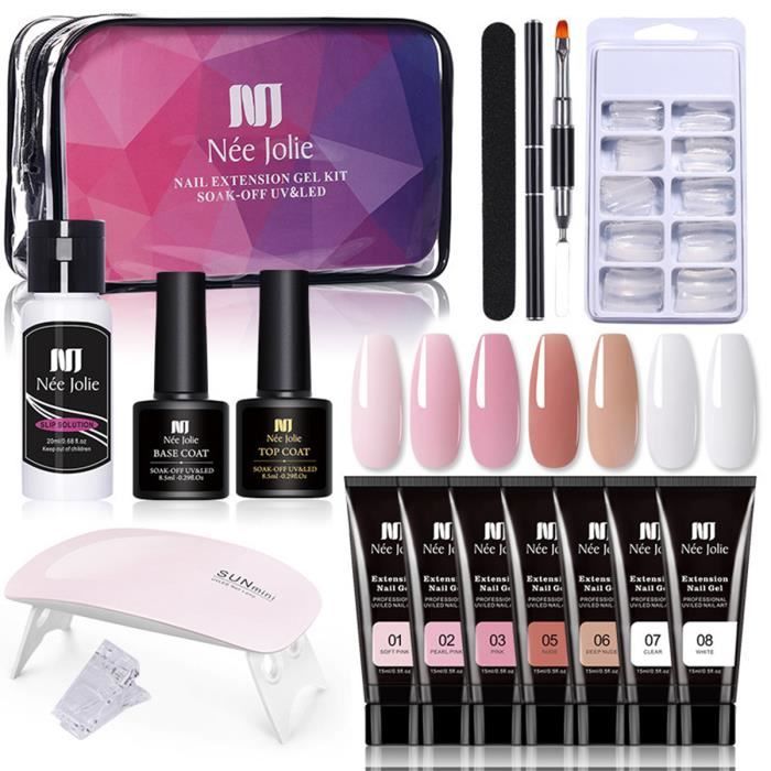 Nail d'extension Gel Set, Ongles Gel Kit,7*15ml Kit d'Extensions d