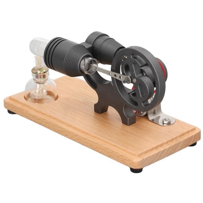 Generic Modèle D'enseignement de Laboratoire de Physique de Moteur Stirling à LED, Générateur D'énergie à Air Chaud Miniature à 4 Cylindres, Cadeau pour les Passionnés de Sciences et les éducateurs