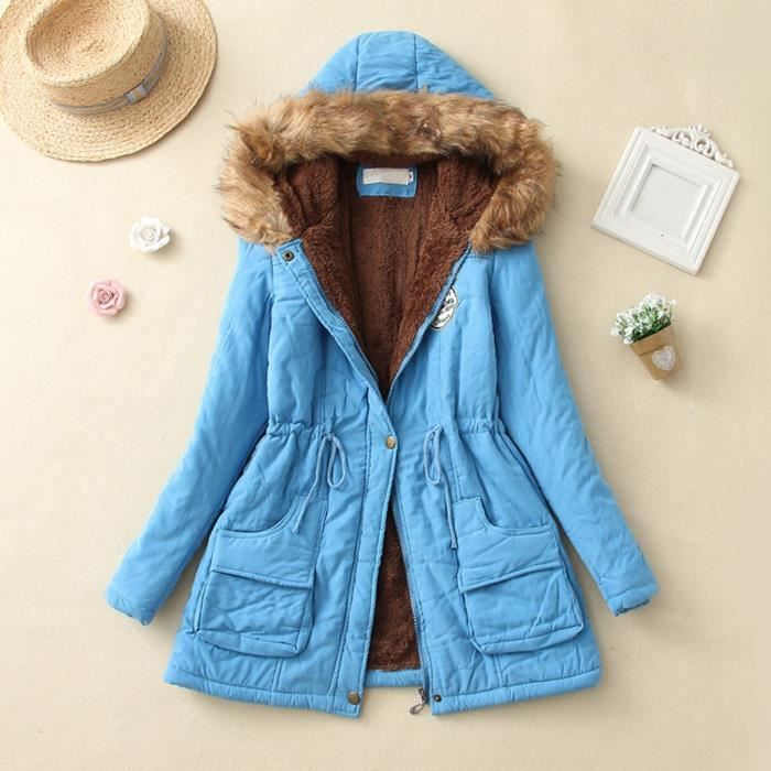 Veste hiver femme à capuche chaud et colorée main image 1