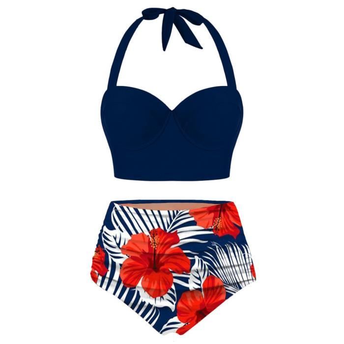 Bikisolo Femme Fleuris Faire monter Dos Nu Col V Jolis Boho Bikinis Maillots De Bain main image 1