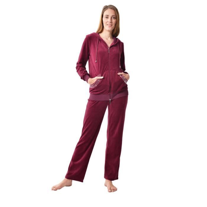 RAIKOU Survetement Femme Velours,Tenue d'intérieur en Velours Femme,Pyjama  Velours Doux à Manches Longues avec Fermeture éclair et Poches,Casual de  Jogging Ensemble(36-38,Bleu Nuit) : : Mode