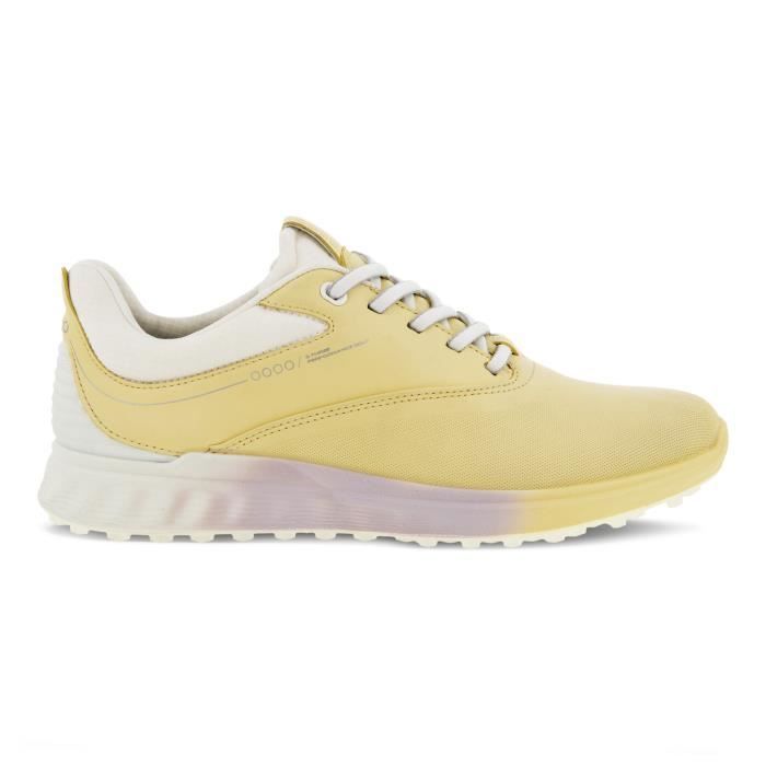 chaussures de golf de golf sans crampons femme ecco s three - yellow/white - 37
