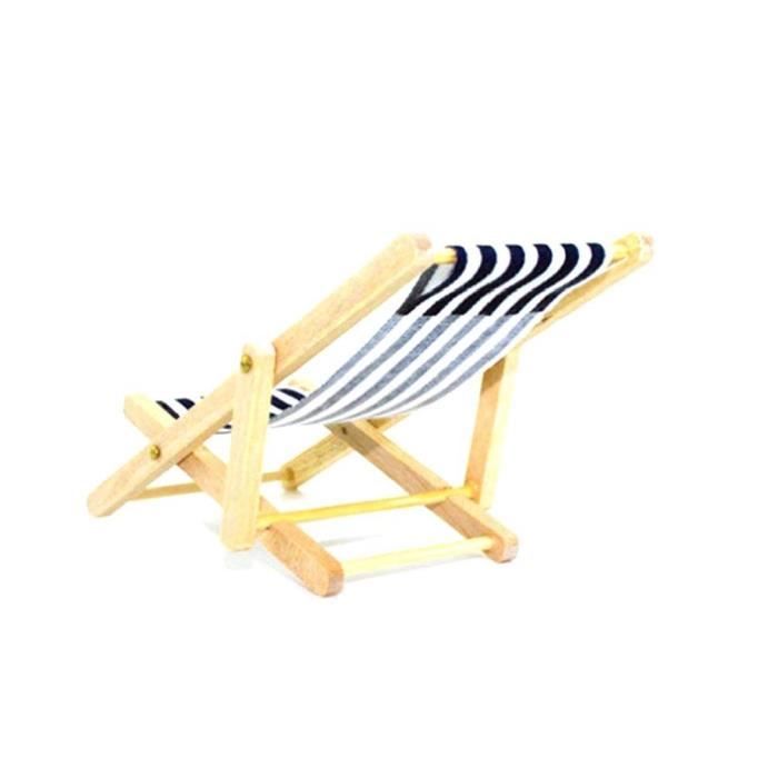 Norhogo Mini maison de poupée 8 pièces - Chaise longue d'été en bois - Mini chaise de