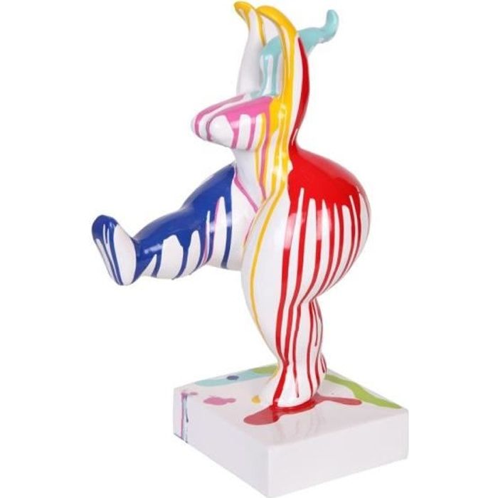 Statue femme design moderne en résine multicolore Lucie 48 cm H