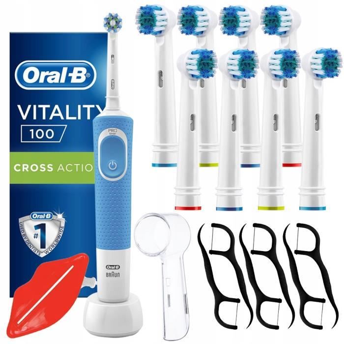 Oral-B Cross Vitality 100 Blue Brosse À Dents Électrique Plus Accessoires