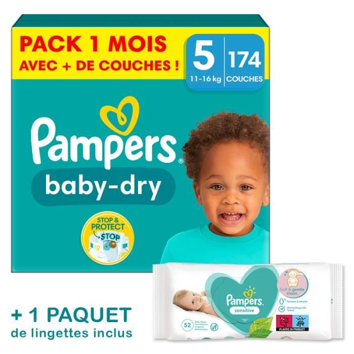 Couches Bébé Premium Protection Taille 5 11Kg-16Kg PAMPERS