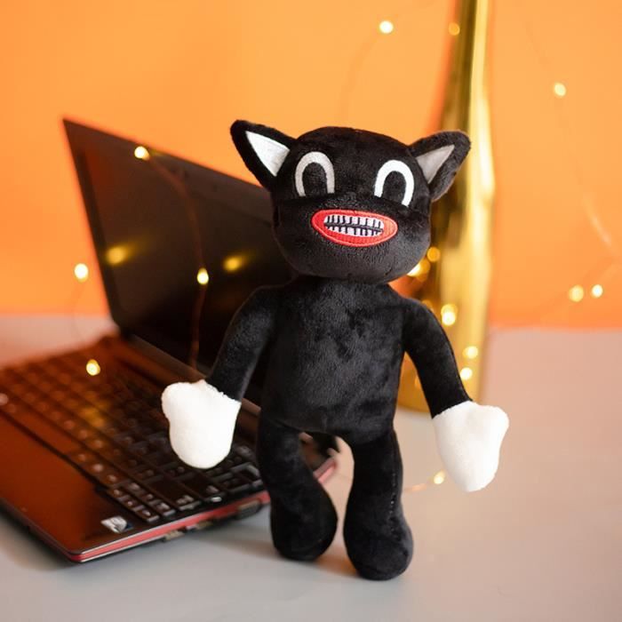 Peluche chat noir doux Halloween enfant câlin spooky