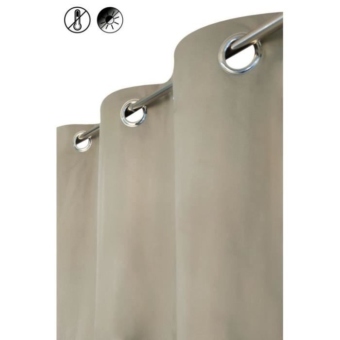 Rideau Thermique Occultant Terracotta 135x240 Cm - Isolation Froid/chaleur - Œillets Métal - Pour Chambre Et Salon