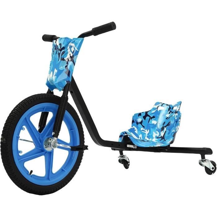 Drift Cart Trike Enfant Dès 6 Ans – Trottinette De Dérive Avec Roues LED, Charge 80 Kg, Longueur Réglable, Sécurisée Pour Garçons Et Filles