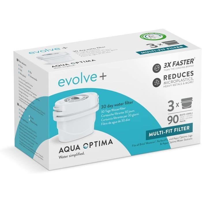Oria Carafe Filtrante, Capacité De 2,8 Litres, Avec 1 Cartouche Filtrante Evolve De 30 Jours
