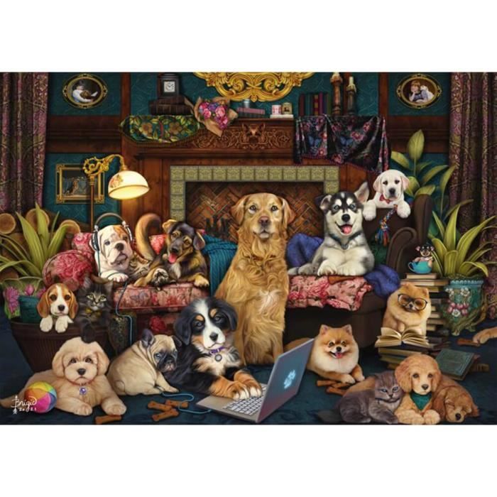 Puzzle 1000 pièces Soirée colorée au salon Coloris Unique Cdiscount