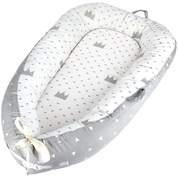 SONARIN Nid D'ange Portable Pour Nouveau-né - 88x53 Cm, Housse Coton Réversible Lavable, Léger Et Voyage Coussin Bebe
