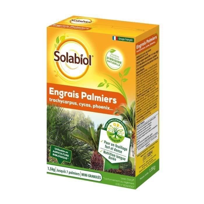 SOLABIOL SOPALMY15 Engrais palmiers et plantes mediterraneennes 1,5 Kg, Utilisable en Agriculture Bi