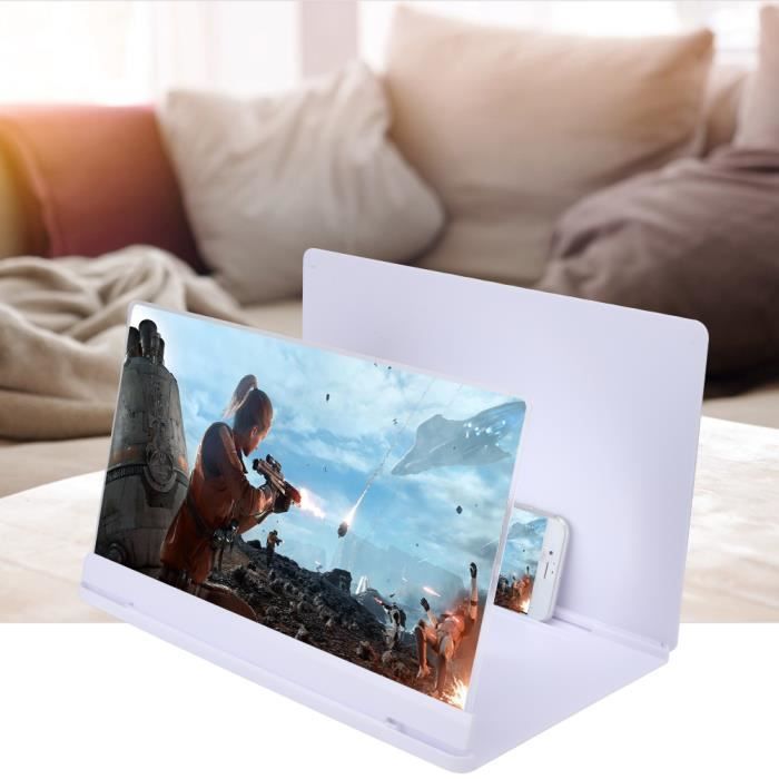 Amplificateur D'Écran Lumineux 16 Pouces Anti-Bleu 3D HD Pliable Pour Smartphone - Blanc