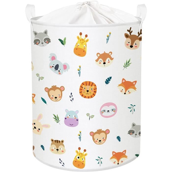 Panier à Linge Rond En Tissu/feutre – Pliable – Pour Bébé Ou Rangement