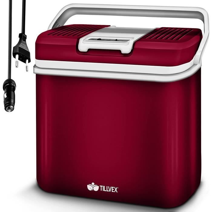 Glacière Électrique Tillvex 40L - 230V/12V - Refroidit Et Chauffe - Avec Roulettes