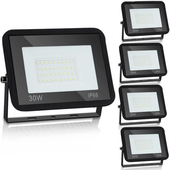 Projecteur LED Extérieur 30W IP65 – Spot Étanche Blanc Chaud 3000K, Aluminium, 120° Éclairage Jardin, Terrasse, Sport, Parking