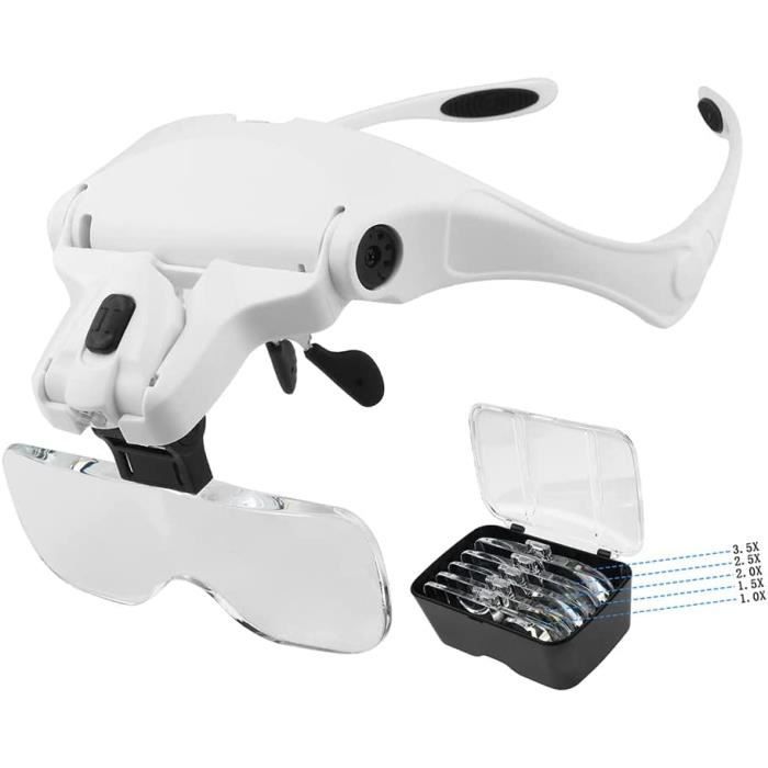 Loupe avec 2 LED Loupe Grossissante avec 5 Objectif 1