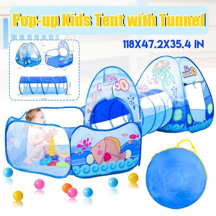 Tempsa 3 En 1 Tente De Jeu Portable Pour Enfants Jouet Piscine A Balles Ocean Enfants Tentes Tunnel Rampant Piscine A Balle Cdiscount Jeux Jouets