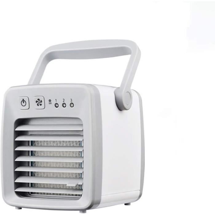 Climatiseur Mobile Mini - Ventilateur, Humidificateur, Purificateur - 3 Vitesses, Veilleuse LED - USB