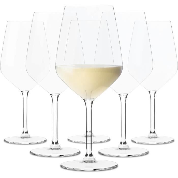 Lot De 6 Verres à Pied EVENT 47 Cl Tritan® Réutilisables – Incassables, Transparent Verre, BPA-Free – Vin Blanc/Rouge, Cocktails, Soirées & Pique-Nique