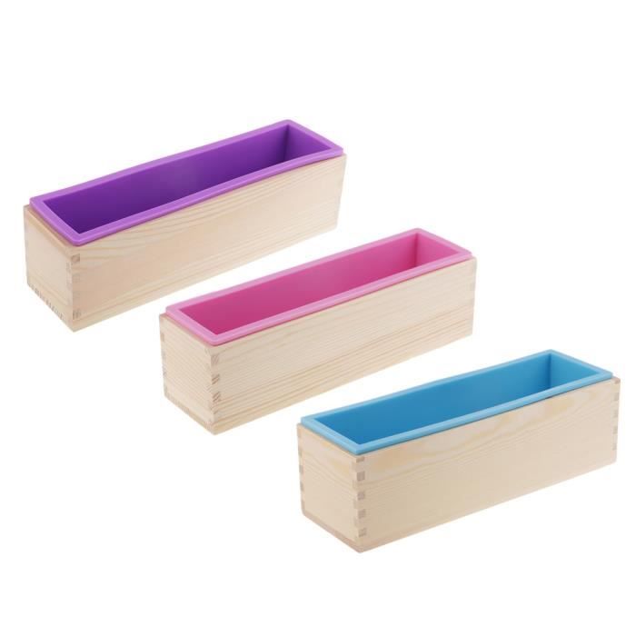 Boite A Savon Moule À Savon En Bois Avec Moule En Silicone, Coupe