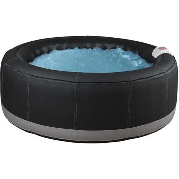 SPA gonflable 6 places BCOOL III - D203 x H65 cm - 140 buses d'air - Noir - revêtement luxe